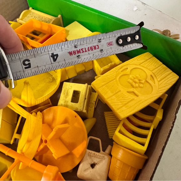 Yellow and Blue Kids Toy Set dollhouse furniture miniatures vintage - Picture 14 of 15